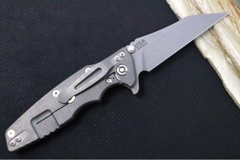 Rick Hinderer Knives Eklipse 3.5" - Wharncliffe - Working Finish - Black G-10 & Titanium Handle