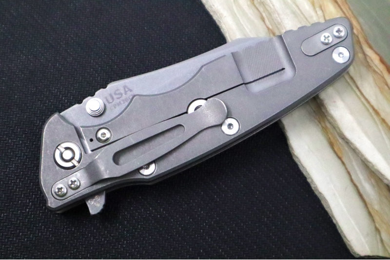 Rick Hinderer Knives Eklipse 3.5" - Wharncliffe - Working Finish - Black G-10 & Titanium Handle