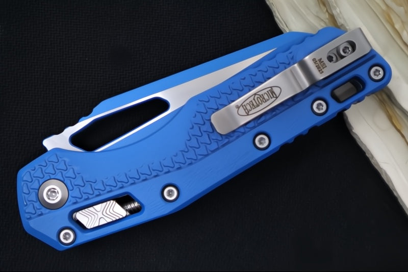 Microtech MSI Manual Folder - Blue Cerakoted Finished Blade / Blue Polymer w/ Trim-Grip Handle 210T-PMCBL