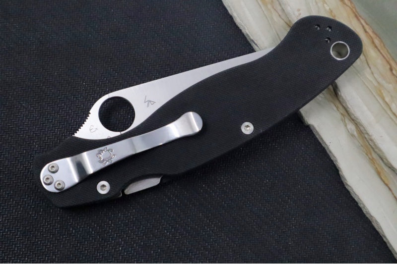 Spyderco Military 2 - CPM-S30V Steel / Satin Blade with Partial Serrates / Black G-10 Handle C36GPS2 - Northwest Knives