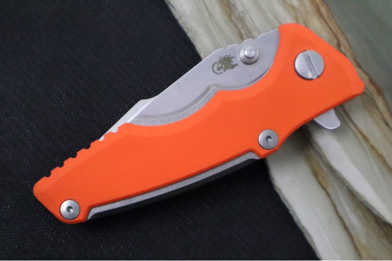 Rick Hinderer Knives Eklipse 3.0" - Harpoon Spanto / Stonewash Finish / Orange G-10