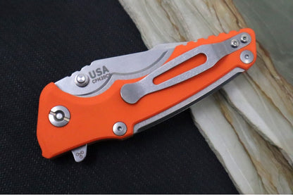 Rick Hinderer Knives Eklipse 3.0" - Harpoon Spanto / Stonewash Finish / Orange G-10