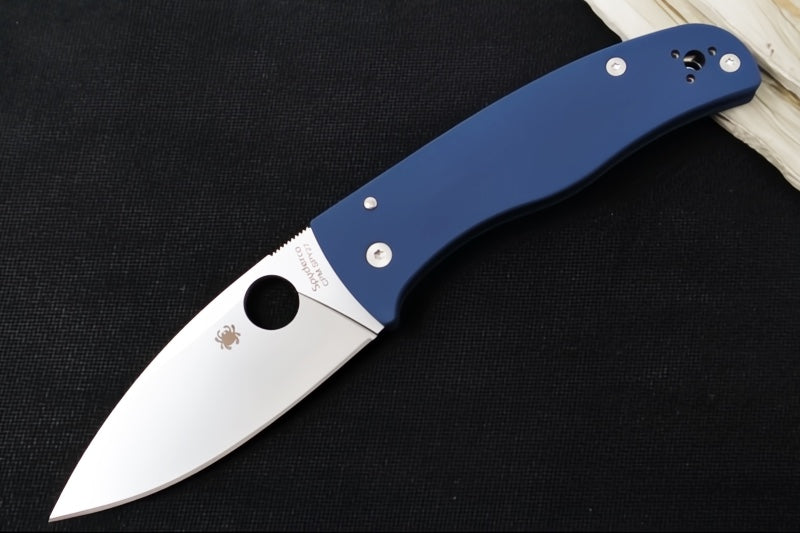 Spyderco Bodacious - Cobalt Blue G-10 Handle / CPM-SPY27 Steel / Satin Leaf Shaped Blade C263GPCBL