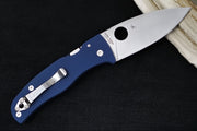 Spyderco Bodacious - Cobalt Blue G-10 Handle / CPM-SPY27 Steel / Satin Leaf Shaped Blade C263GPCBL - Northwest Knives