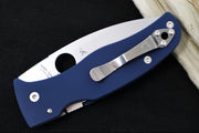 Spyderco Bodacious - Cobalt Blue G-10 Handle / CPM-SPY27 Steel / Satin Leaf Shaped Blade C263GPCBL - Northwest Knives