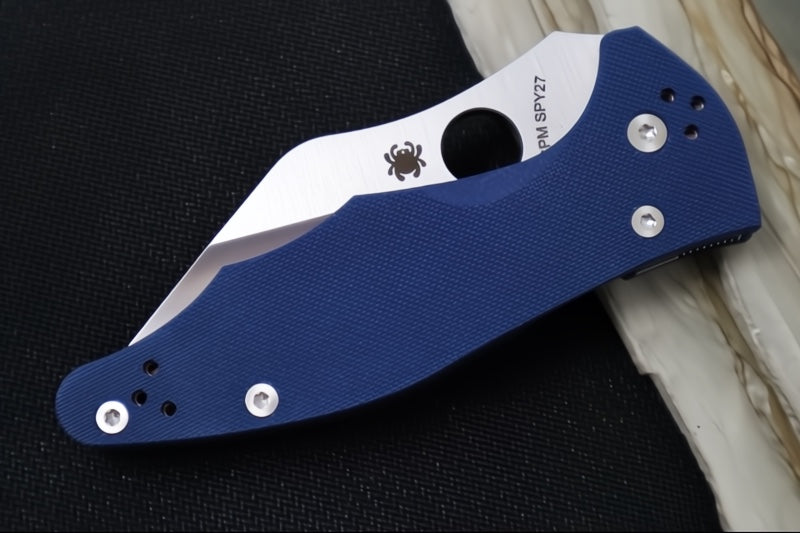 Spyderco Yojimbo 2- Cobalt Blue G10 Handle / Satin Blade / CPM-SPY27 Steel - C85GPCBL2