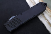 Guardian Tactical Recon 040 OTF - Serrated Drop Point / Black Blade / Elmax Steel / Black Anodized Aluminum Handle 113112 - Northwest Knives