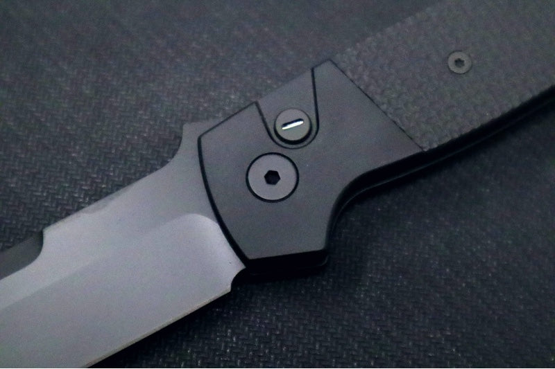 Pro Tech Terzuloa ATCF Operator Auto - Black Aluminum Handle & Textured Black G-10 Inlays / Tritium Push Button / Black DLC Drop Point Blade / CPM-Magnacut Steel BT2715-OPERATOR - Northwest Knives