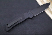 Pro Tech Terzuloa ATCF Operator Auto - Black Aluminum Handle & Textured Black G-10 Inlays / Tritium Push Button / Black DLC Drop Point Blade / CPM-Magnacut Steel BT2715-OPERATOR - Northwest Knives