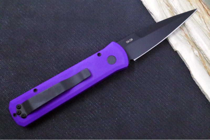 Pro Tech Godson Auto - Black Blade / Purple Anodized Aluminum Handle 721-PURP