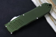 Guardian Tactical Recon 040 OTF - Serrated Drop Point Blade / Stonewashed Finish / Elmax Steel / OD Green Anodized Aluminum Handle 118512 - Northwest Knives