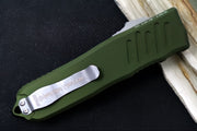 Guardian Tactical Recon 040 OTF - Serrated Drop Point Blade / Stonewashed Finish / Elmax Steel / OD Green Anodized Aluminum Handle 118512 - Northwest Knives
