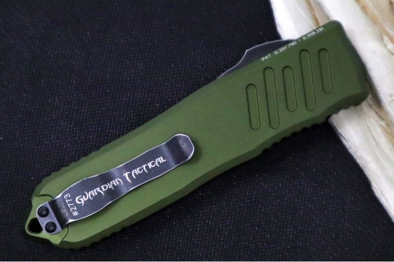 Guardian Tactical Recon 040 OTF - Dark Stonewashed Finish / Elmax Steel / OD Green Anodized Aluminum Handle 118611