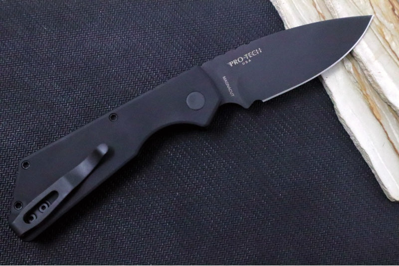 Pro Tech Strider PT+ Auto - Black Anodized Aluminum Handle / Black DLC Finish / CPM-Magnacut Steel PT203 - Northwest Knives