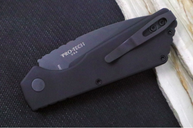 Pro Tech Strider PT+ Auto - Black Anodized Aluminum Handle / Black DLC Finish / CPM-Magnacut Steel PT203 - Northwest Knives