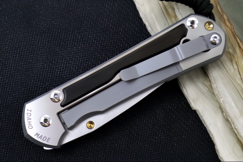 Chris Reeve Large Sebenza 31 LEFT HAND Polished - Drop Point Blade / Macassar Ebony Inlay / CPM-Magnacut (A1) L31-1637