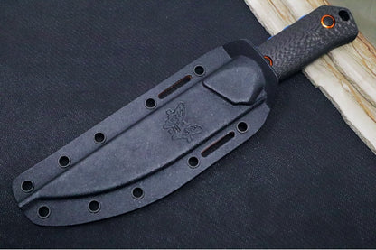 Benchmade 15600OR Raghorn Custom - CPM-CruWear Steel / Boise Blue Cerakoted Blade / Black Carbon Fiber Handle