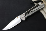 Chris Reeve Large Sebenza 31 LEFT HAND Polished - Drop Point Blade / Macassar Ebony Inlay / CPM-Magnacut (A2) L31-1637 - Northwest Knives
