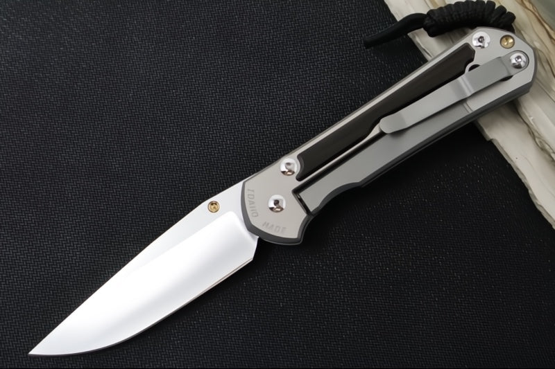 Chris Reeve Large Sebenza 31 LEFT HAND Polished - Drop Point Blade / Macassar Ebony Inlay / CPM-Magnacut (A2) L31-1637 - Northwest Knives