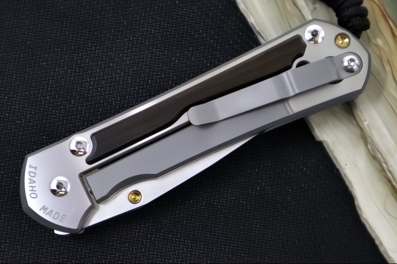 Chris Reeve Large Sebenza 31 LEFT HAND Polished - Drop Point Blade / Macassar Ebony Inlay / CPM-Magnacut (A2) L31-1637