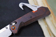 Benchmade 15062 Grizzly Creek - CPM-S30V / Stonewashed Finish / Stabilized Wood Handle & Orange Accents - Northwest Knives
