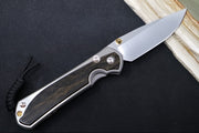 Chris Reeve Large Sebenza 31 LEFT HAND Polished - Drop Point Blade / Bog Oak Inlay / CPM-Magnacut Steel (A1) L31-1621 - Northwest Knives