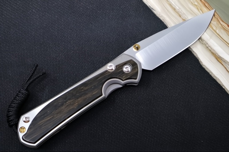 Chris Reeve Large Sebenza 31 LEFT HAND Polished - Drop Point Blade / Bog Oak Inlay / CPM-Magnacut Steel (A1) L31-1621 - Northwest Knives