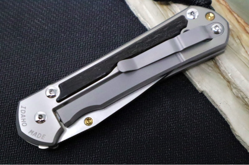 Chris Reeve Large Sebenza 31 LEFT HAND Polished - Drop Point Blade / Bog Oak Inlay / CPM-Magnacut Steel (A1) L31-1621