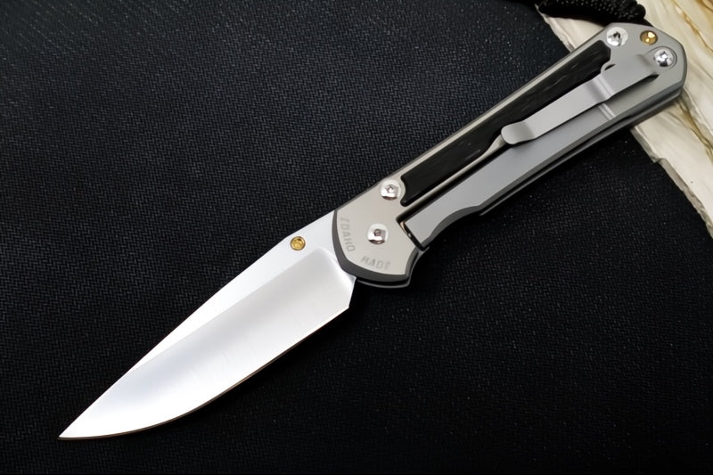 Chris Reeve Large Sebenza 31 LEFT HAND Polished - Drop Point Blade / Bog Oak Inlay / CPM-Magnacut Steel (A2) L31-1621