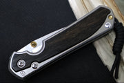 Chris Reeve Large Sebenza 31 LEFT HAND Polished - Drop Point Blade / Bog Oak Inlay / CPM-Magnacut Steel (A2) L31-1621 - Northwest Knives