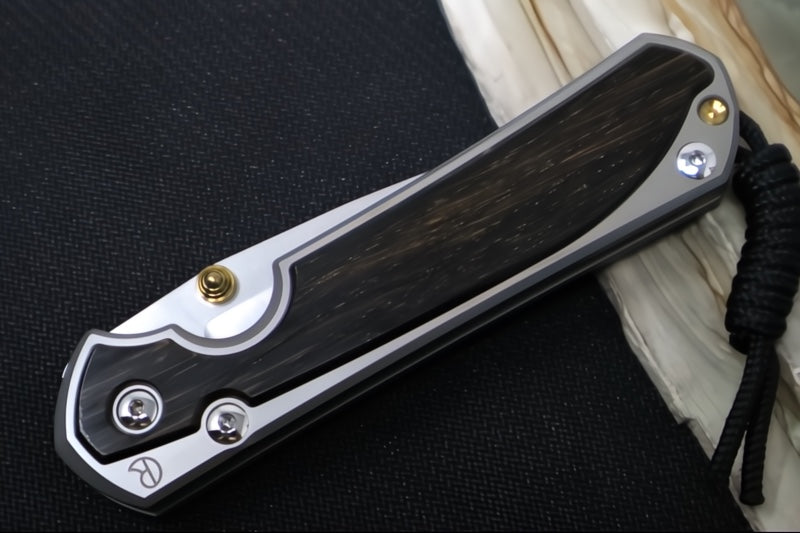 Chris Reeve Large Sebenza 31 LEFT HAND Polished - Drop Point Blade / Bog Oak Inlay / CPM-Magnacut Steel (A2) L31-1621