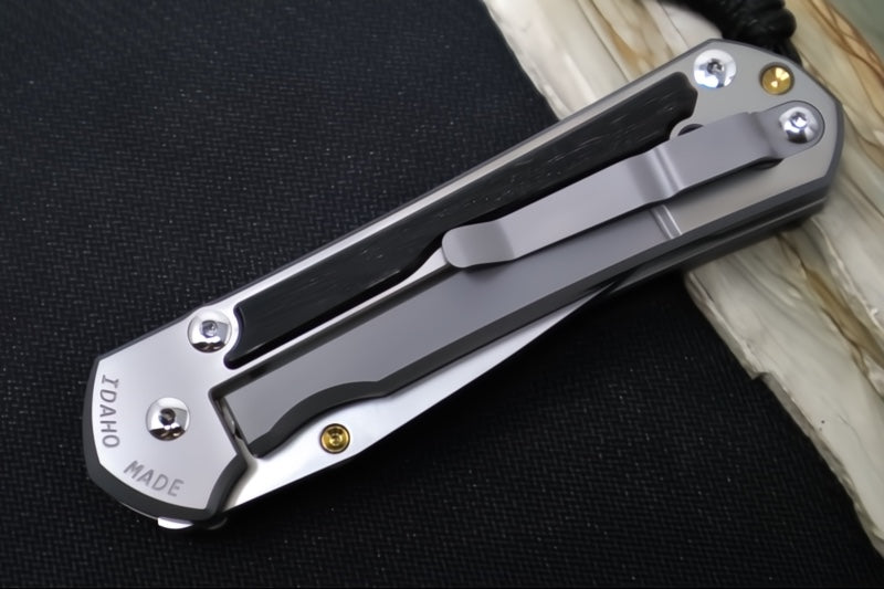 Chris Reeve Large Sebenza 31 LEFT HAND Polished - Drop Point Blade / Bog Oak Inlay / CPM-Magnacut Steel (A2) L31-1621