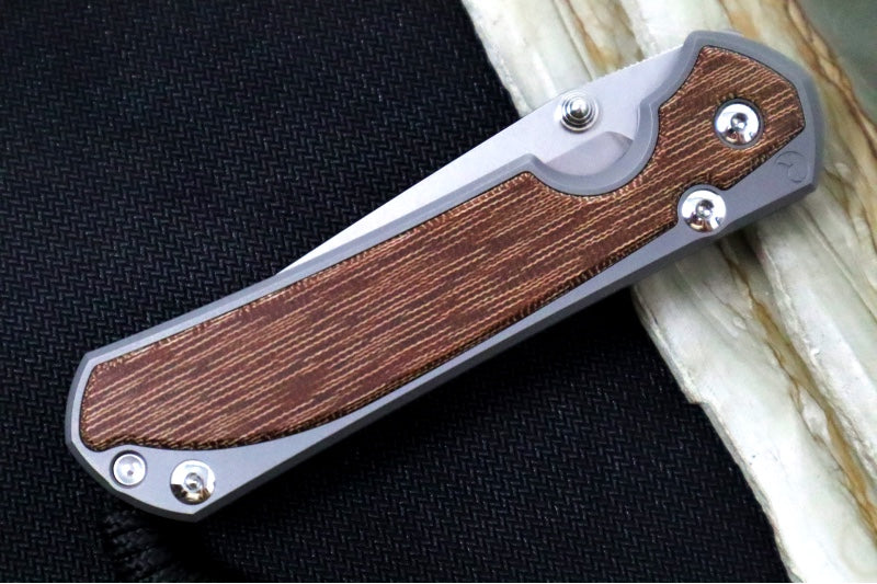 Chris Reeve Large Sebenza 31 Glass Blasted - Tanto Blade / CPM-Magnacut Steel / Natural Micarta Inlay L31-1234