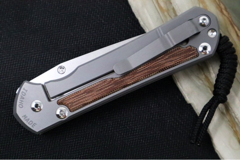 Chris Reeve Large Sebenza 31 Glass Blasted - Tanto Blade / CPM-Magnacut Steel / Natural Micarta Inlay L31-1234