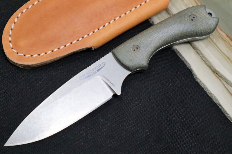 Bradford Knives Guardian 3.2S - 3D OD Green Micarta Handle / CPM-Magnacut Steel / Sabre Grind 3.2S-102-MC