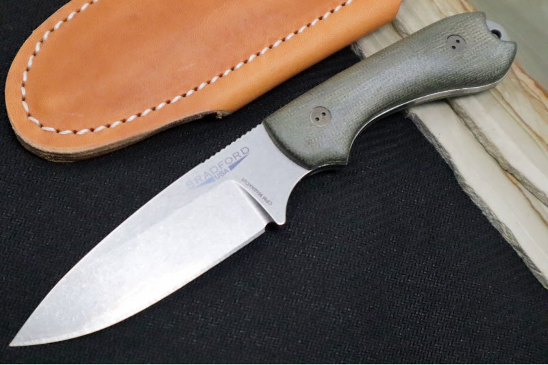 Bradford Knives Guardian 3.2S - 3D OD Green Micarta Handle / CPM-Magnacut Steel / Sabre Grind 3.2S-102-MC - Northwest Knives