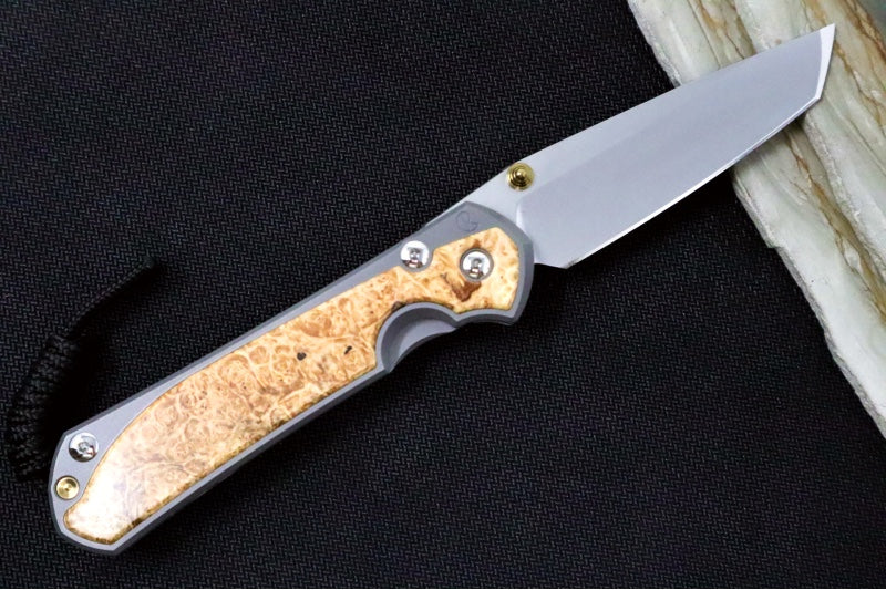 Chris Reeve Large Sebenza 31 LEFT HAND - Tanto Blade / Box Elder Inlay / CPM-Magnacut Steel (A1) L31-1133