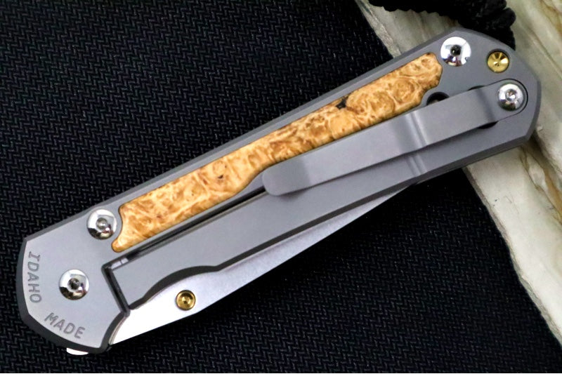Chris Reeve Large Sebenza 31 LEFT HAND - Tanto Blade / Box Elder Inlay / CPM-Magnacut Steel (A1) L31-1133
