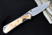 Chris Reeve Large Sebenza 31 LEFT HAND - Tanto Blade / Box Elder Inlay / CPM-Magnacut Steel (A2) L31-1133 - Northwest Knives