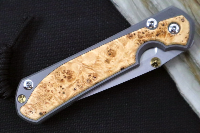 Chris Reeve Large Sebenza 31 LEFT HAND - Tanto Blade / Box Elder Inlay / CPM-Magnacut Steel (A2) L31-1133 - Northwest Knives