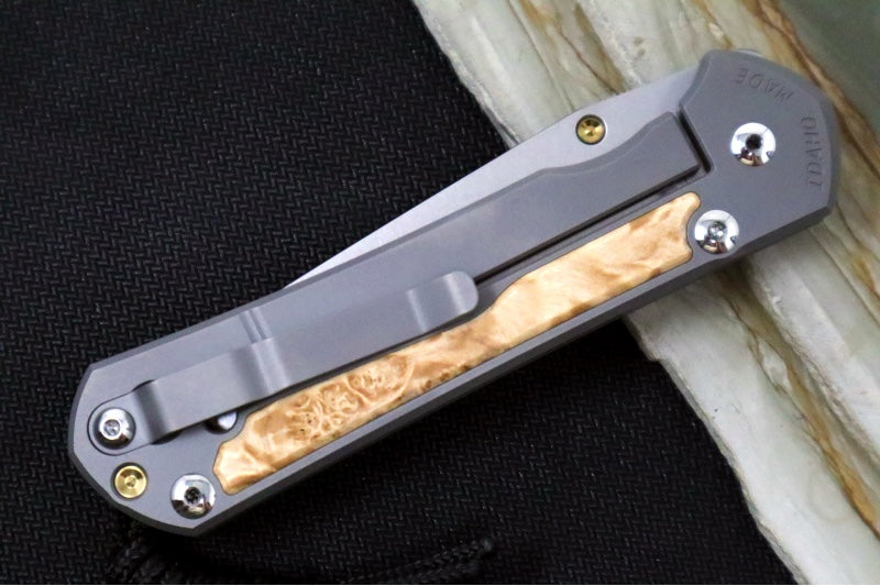 Chris Reeve Large Sebenza 31 LEFT HAND - Tanto Blade / Box Elder Inlay / CPM-Magnacut Steel (A2) L31-1133