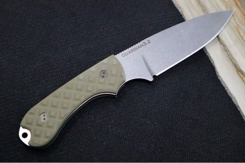 Bradford Knives Guardian 3.2S - Textured OD Green G-10 Handle / CPM-Magnacut Steel / Sabre Grind 3.2S-002-MC