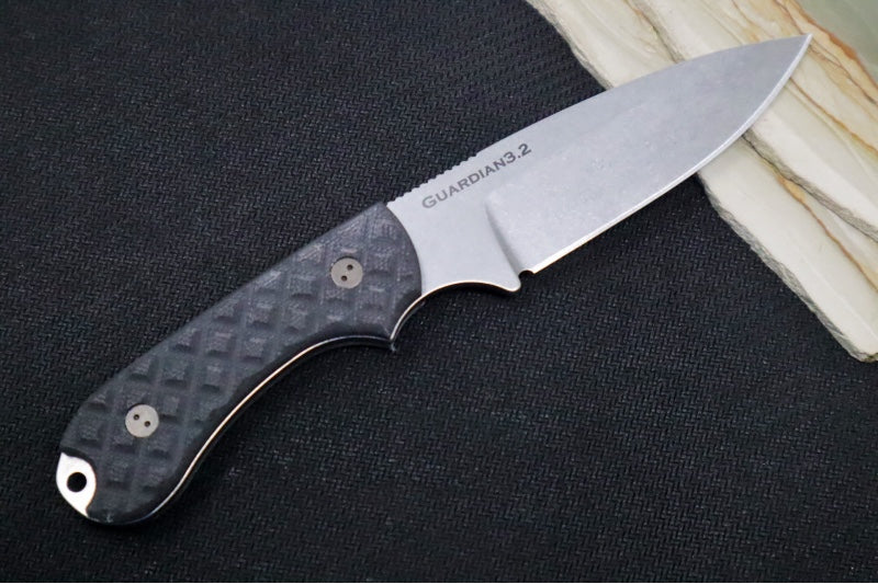 Bradford Knives Guardian 3.2S - Textured Black G-10 Handle / CPM-Magnacut Steel / Sabre Grind 3.2S-001-MC