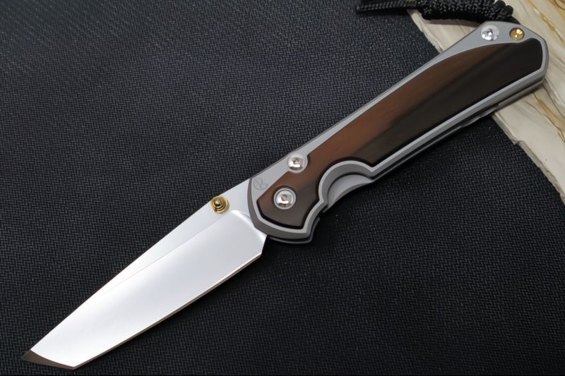 Chris Reeve Large Sebenza 31 Glass Blasted- Tanto Blade /  Macassar Ebony Inlay / CPM-Magnacut (A1) L31-1134