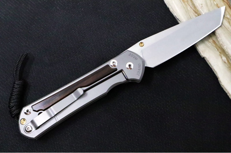 Chris Reeve Large Sebenza 31 Glass Blasted- Tanto Blade /  Macassar Ebony Inlay / CPM-Magnacut (A1) L31-1134 - Northwest Knives