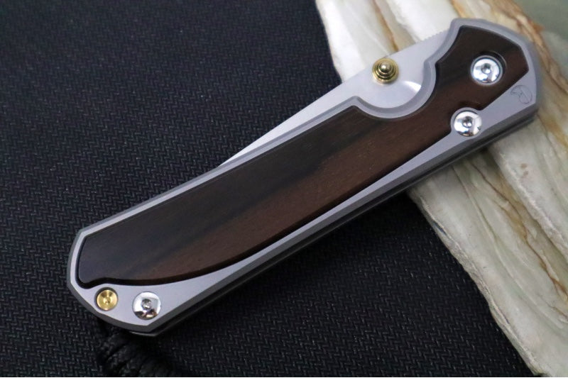 Chris Reeve Large Sebenza 31 Glass Blasted- Tanto Blade /  Macassar Ebony Inlay / CPM-Magnacut (A1) L31-1134