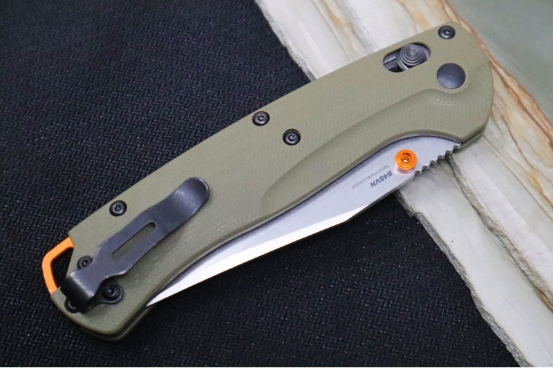 Benchmade 15536 Taggedout Manual Folder - CPM-S45VN Steel / Clip Point Blade / OD Green G-10 Handle