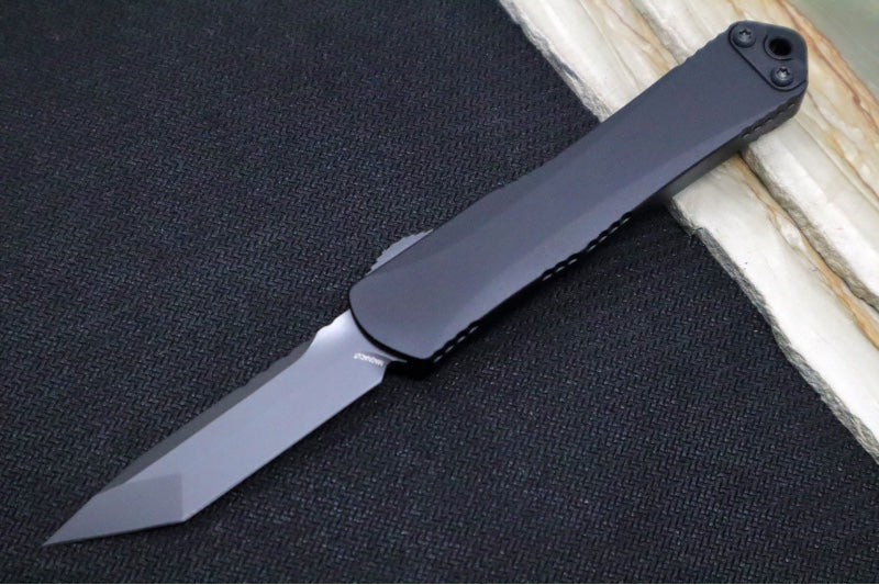 Heretic Knives Manticore S OTF - Black Anodized Aluminum Handle / Black DLC Finish / Tanto Blade H023-6A-T - Northwest Knives