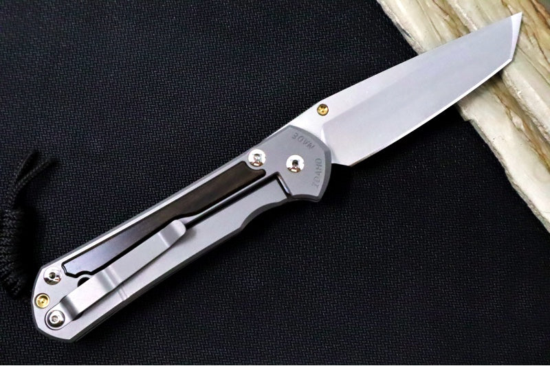 Chris Reeve Large Sebenza 31 Glass Blasted- Tanto Blade /  Macassar Ebony Inlay / CPM-Magnacut (A2) L31-1134