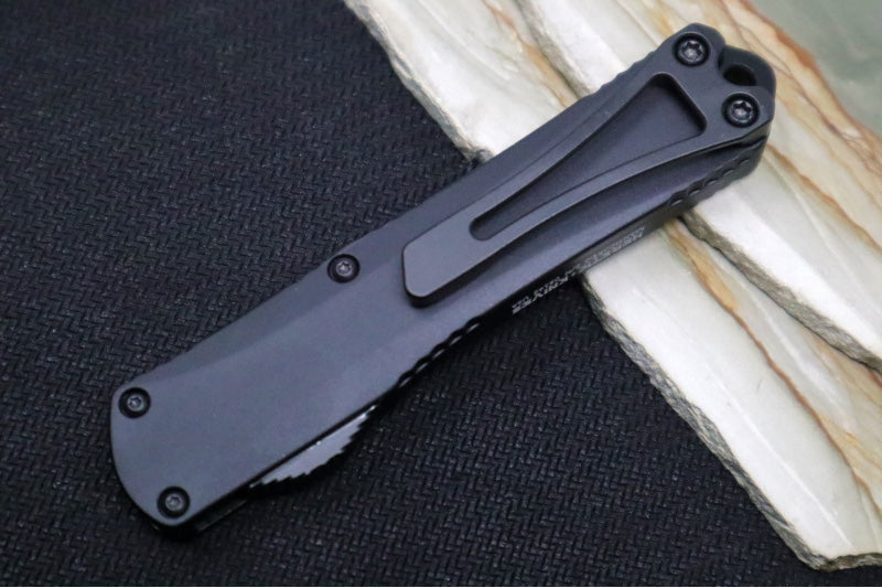 Heretic Knives Manticore S OTF - Black Anodized Aluminum Handle / Black DLC Finish / Tanto Blade H023-6A-T - Northwest Knives